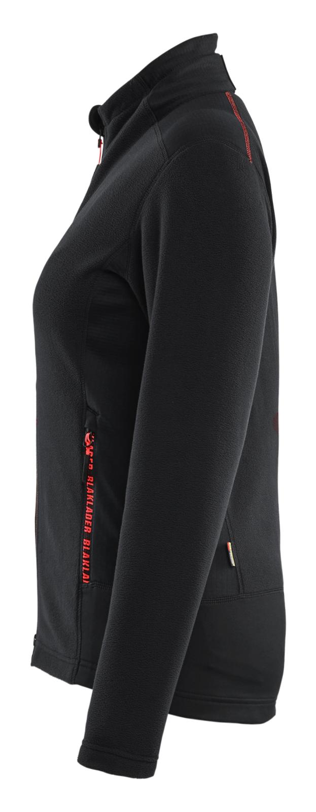 Blaklader Wind regen sneeuw Unite Dames Microfleecevest 47661010 zwart-rood(9956)