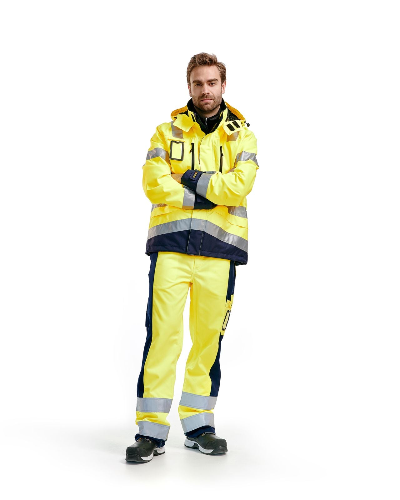 Blaklader Jassen 48371977 HiVis fluo geel-marineblauw(3389)