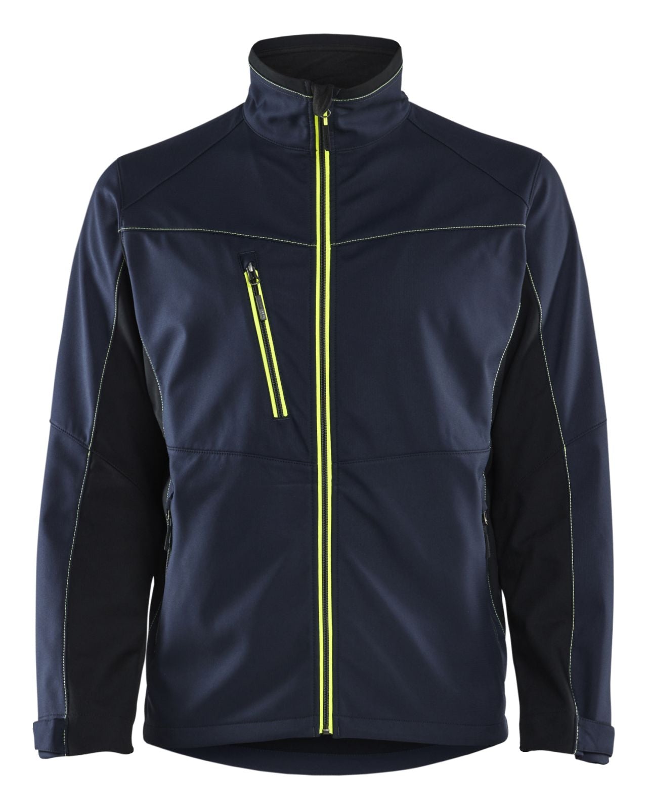 Blaklader jassen 49502516 softshell donker marineblauw-fluo geel(8633)