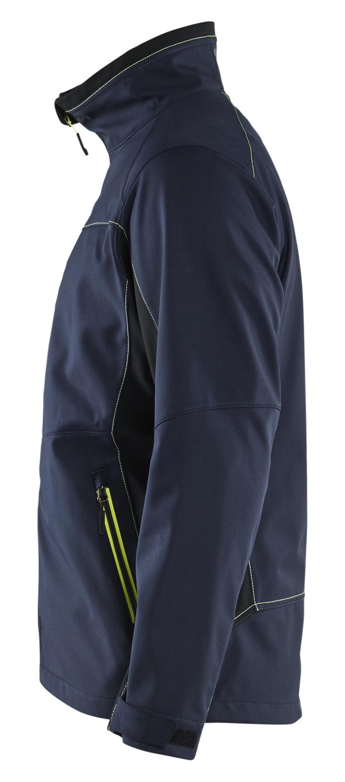 Blaklader jassen 49502516 softshell donker marineblauw-fluo geel(8633)