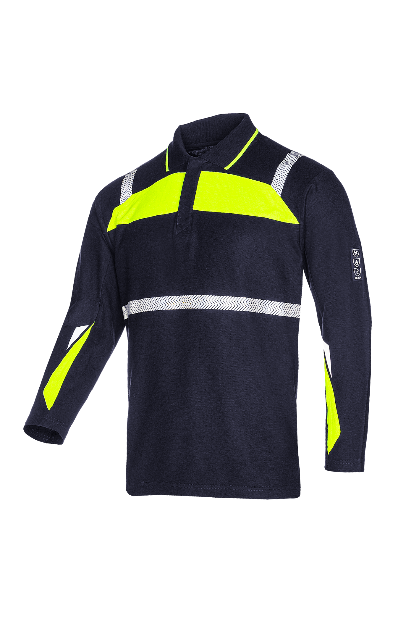 Sioen polo Telfs multinorm marineblauw-fluo geel