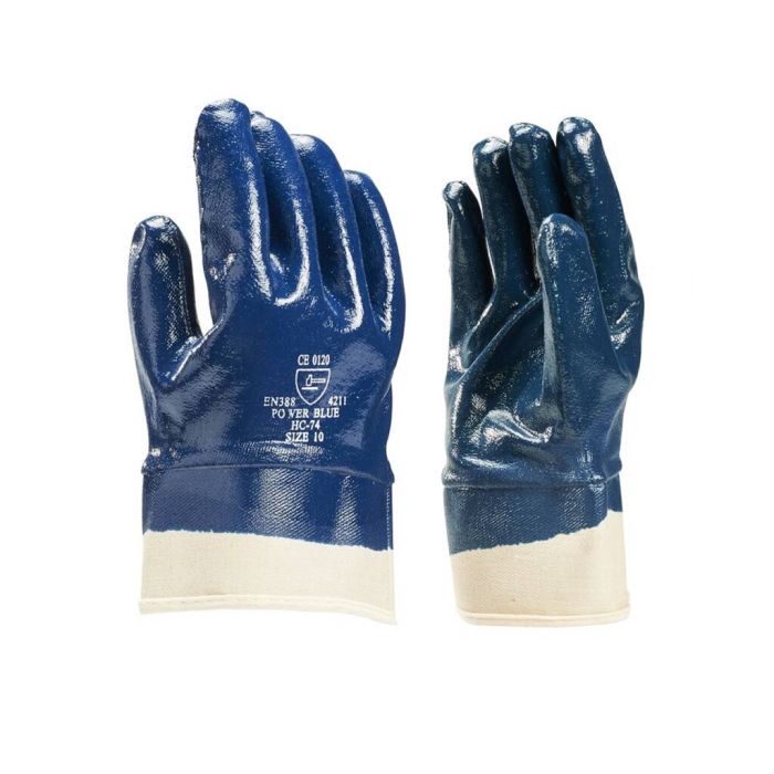 HBV Handschoenen HC 74 NBR kap dicht blauw-wit
