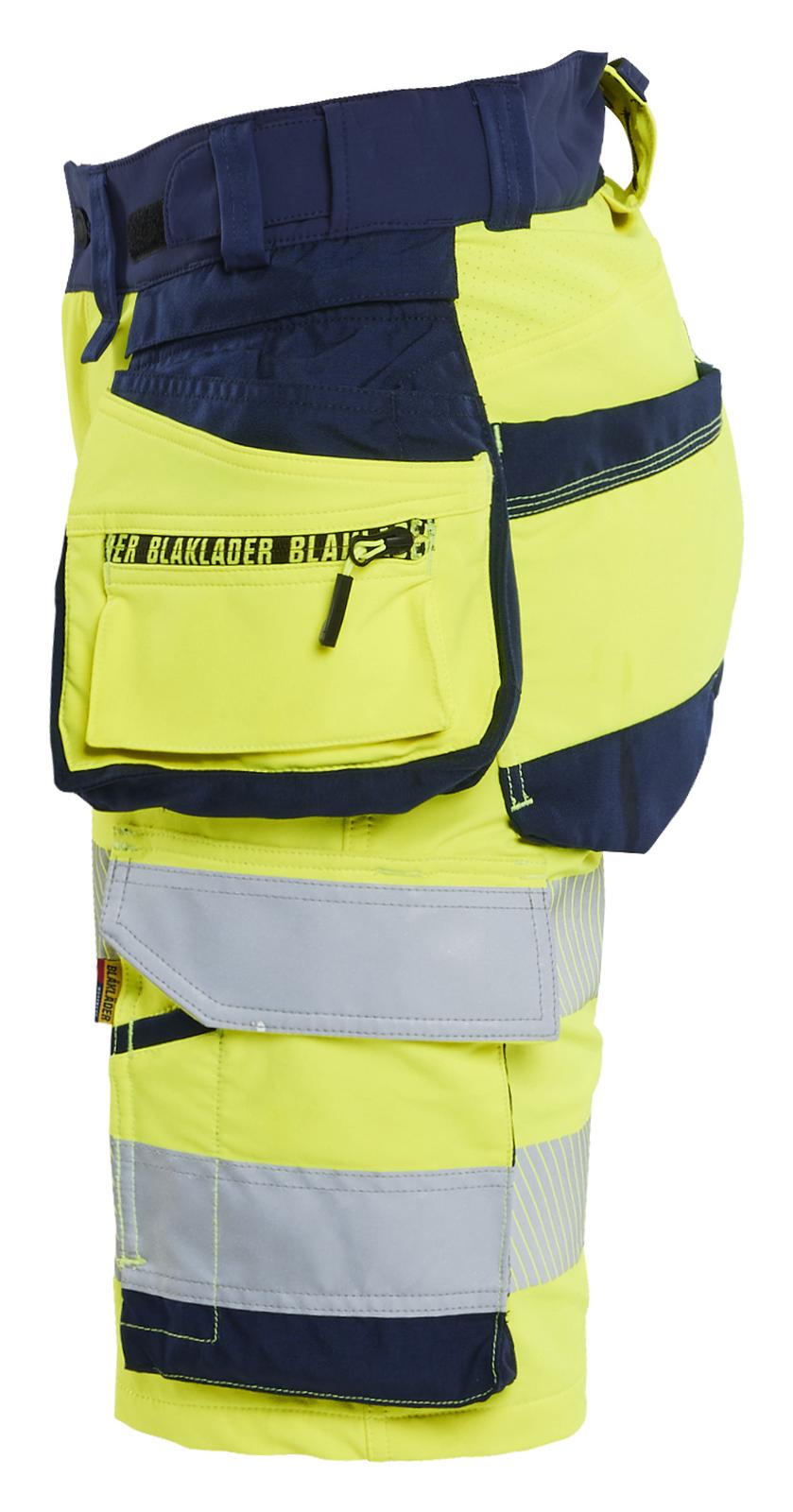 Blaklader High Vis Dames Shorts 70201648 4-weg stretch HiVis fluo geel-marineblauw(3389)