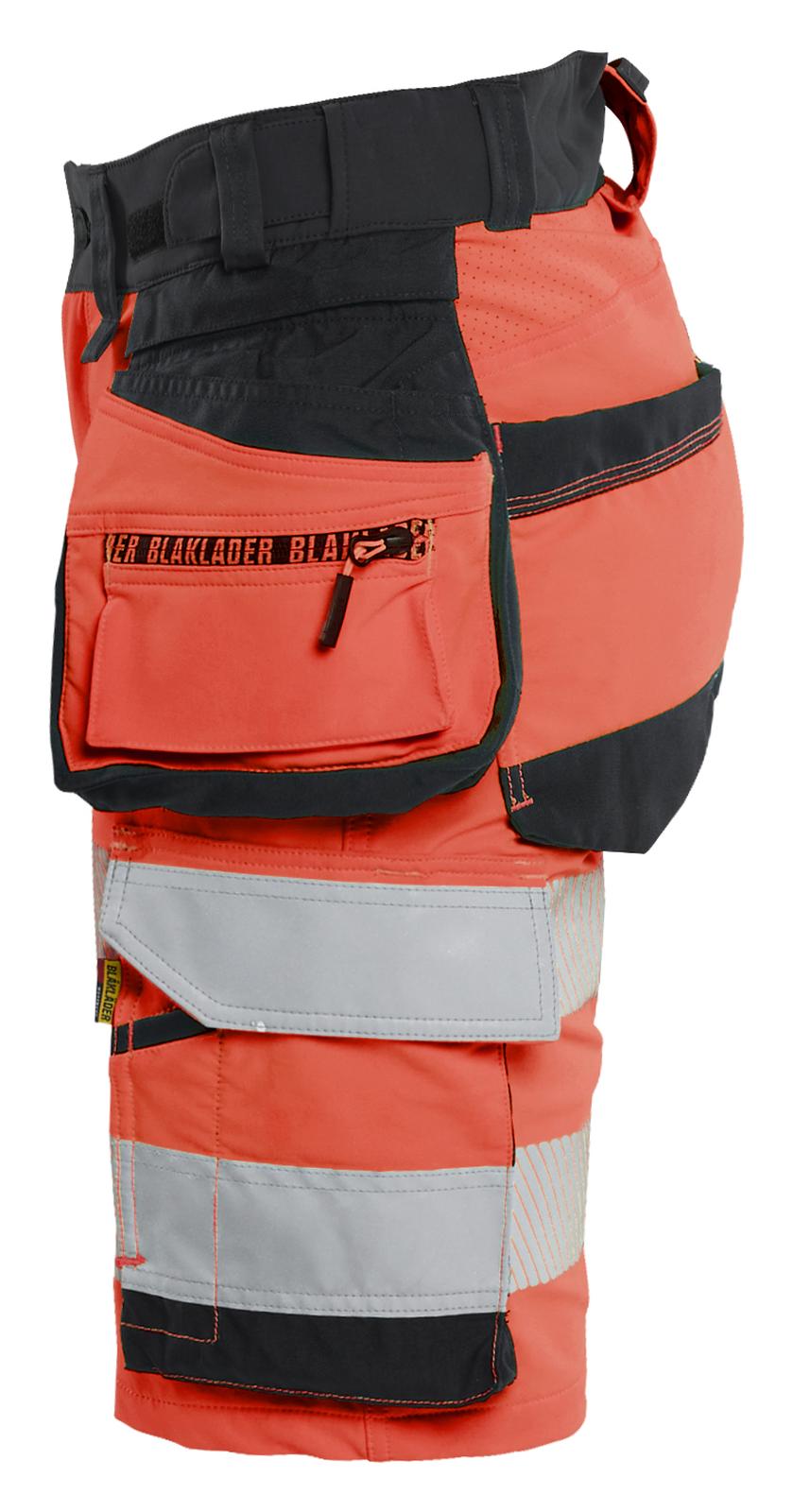 Blaklader High Vis Dames Shorts 70201648 4-weg stretch HiVis fluo rood-zwart(5599)