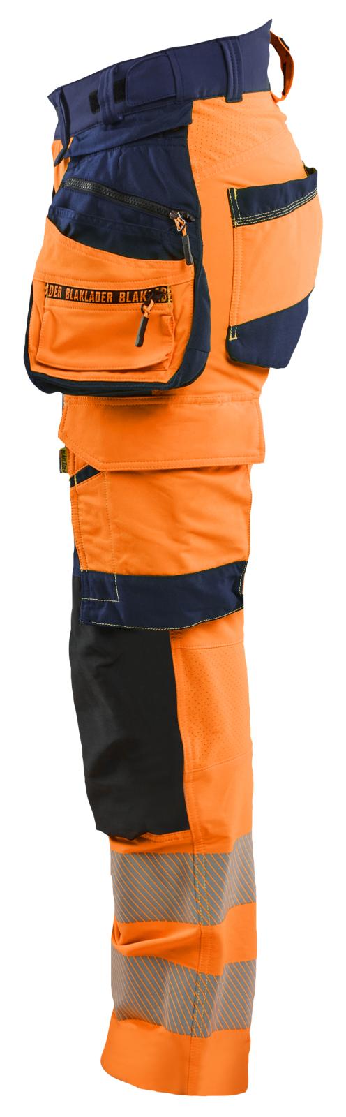 Blaklader High Vis Dames Werkbroeken 70221648 4-weg stretch HiVis fluo oranje-marineblauw(5389)