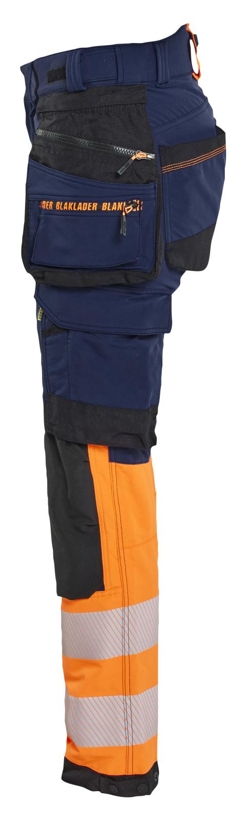 Blaklader High Vis Dames Werkbroeken 70251648 4-weg stretch HiVis marineblauw-oranje(8953)