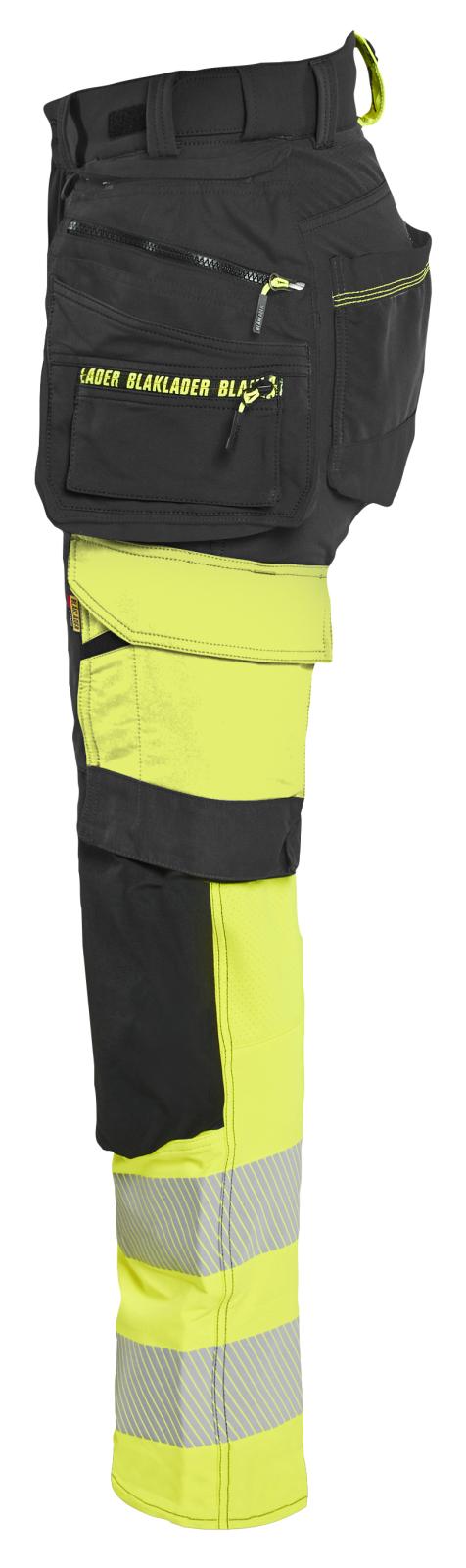 Blaklader High Vis Dames Werkbroeken 70251648 4-weg stretch HiVis zwart-fluo geel(9933)