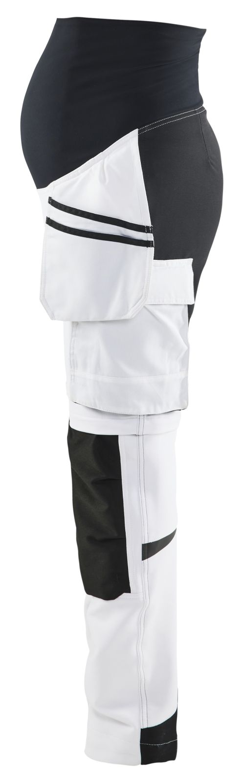 Blaklader Schilders Dames Werkbroeken 71021642 zwangerschap afrits wit-zwart(1099)