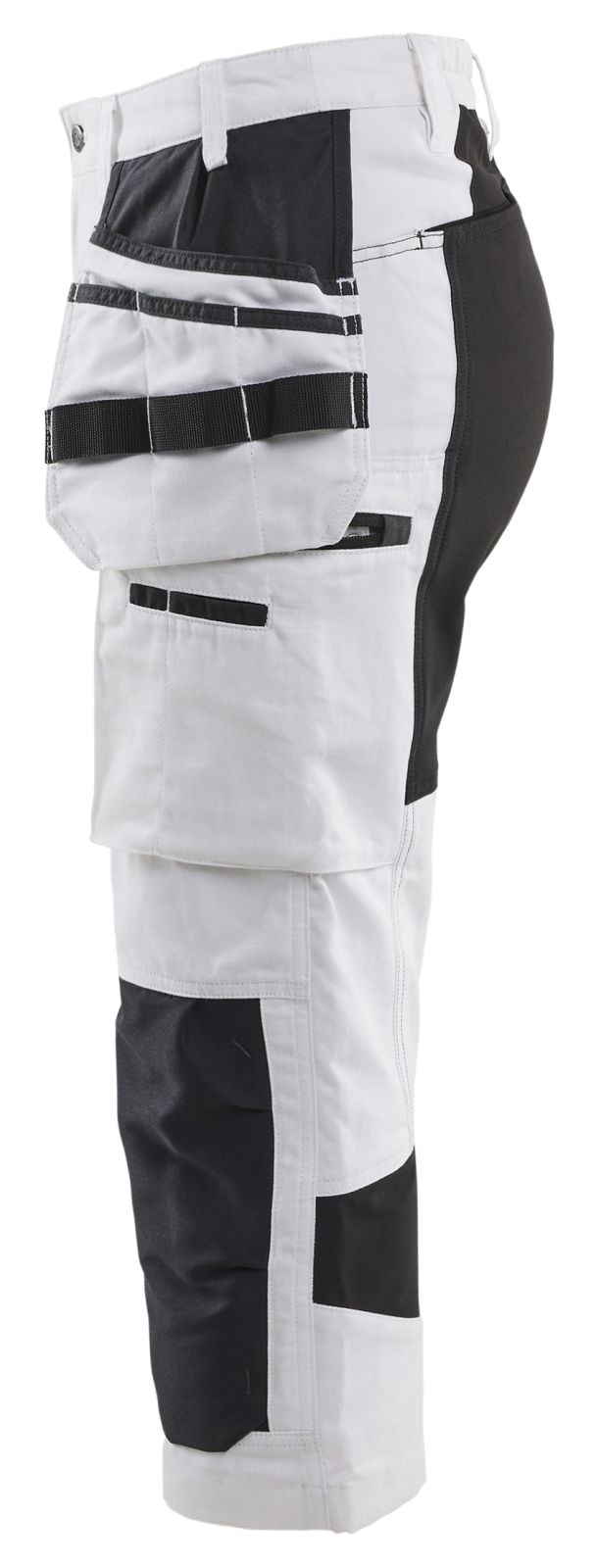 Blaklader Stukadoors/Schilders X1900 Dames piraatbroeken 71091310 schilders stretch wit-zwart(1099)