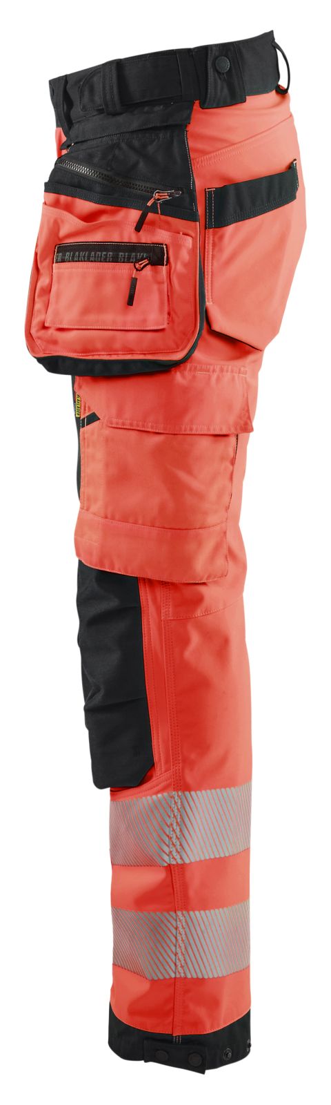 Blaklader High Vis Werkbroeken 71182513 dames softshell HiVis waterdicht fluo rood-zwart(5599)