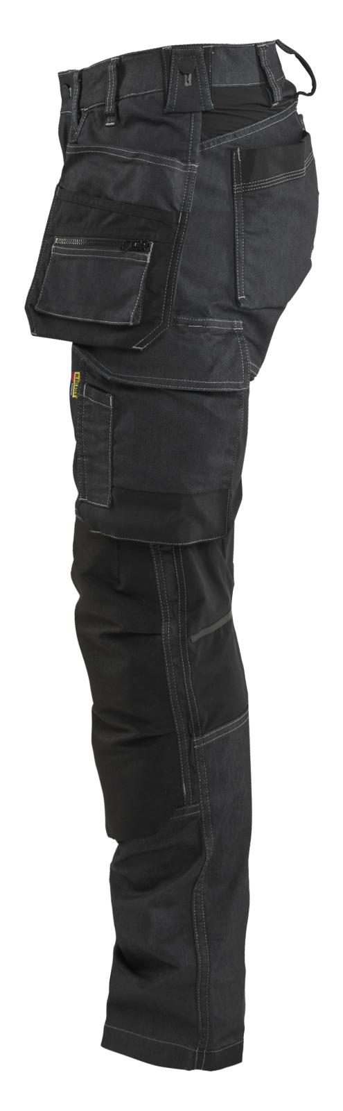 Blaklader Dames Werkbroek 71321141 denim stretch gereedschapszakken zwart(9900)
