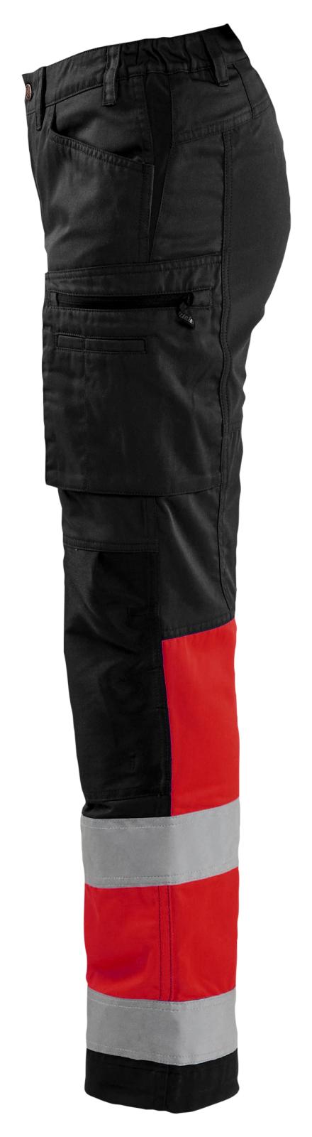 Blaklader High Vis Werkbroeken 71611811 HiVis stretch zwart-fluo rood(9955)