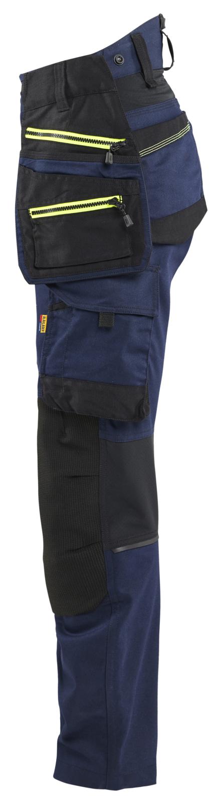 Blaklader Dames Striker Werkbroek 71701149 stretch donker marineblauw-fluo geel(8633)