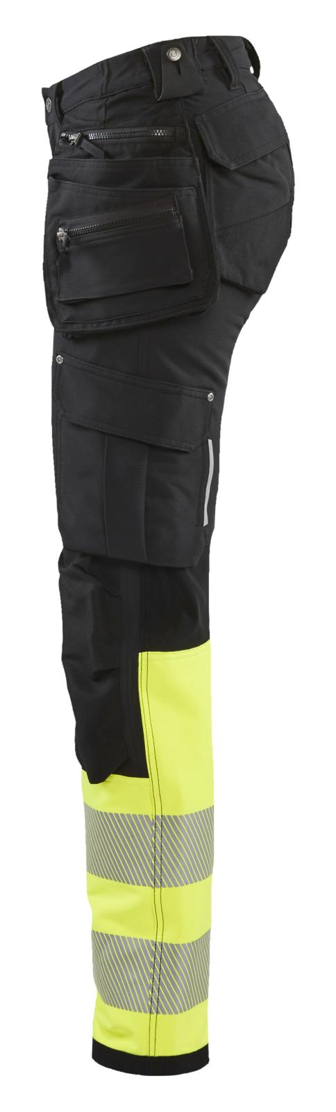 Blaklader High Vis Dames Werkbroeken 71931642 stretch HiVis zwart-fluo geel(9933)