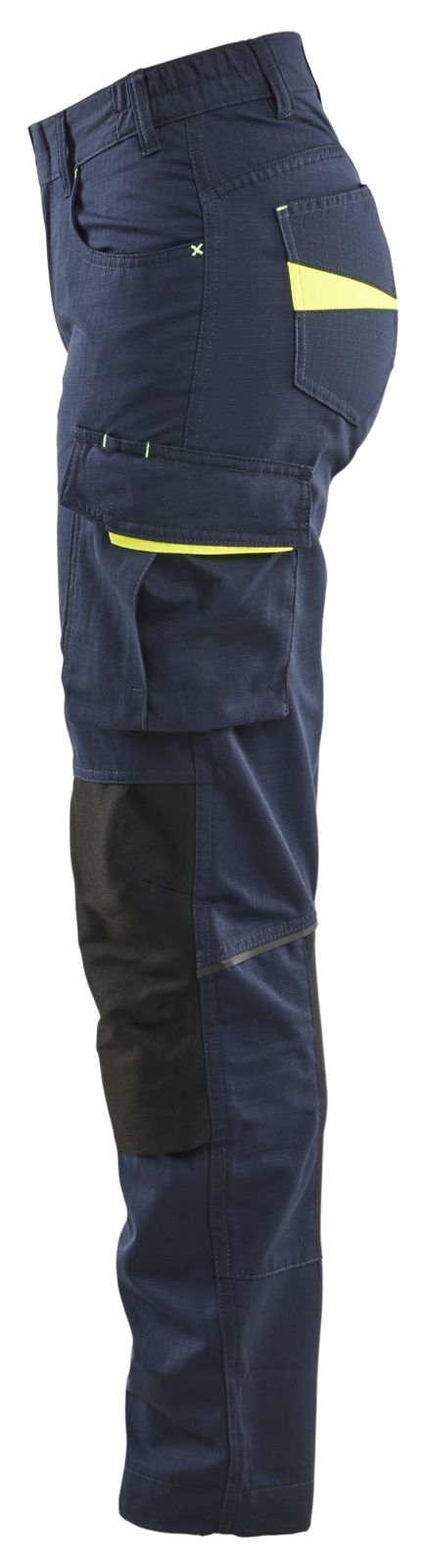 Blaklader Service Dames Werkbroeken 71951330 dames stretch donker marineblauw-fluo geel(8633)