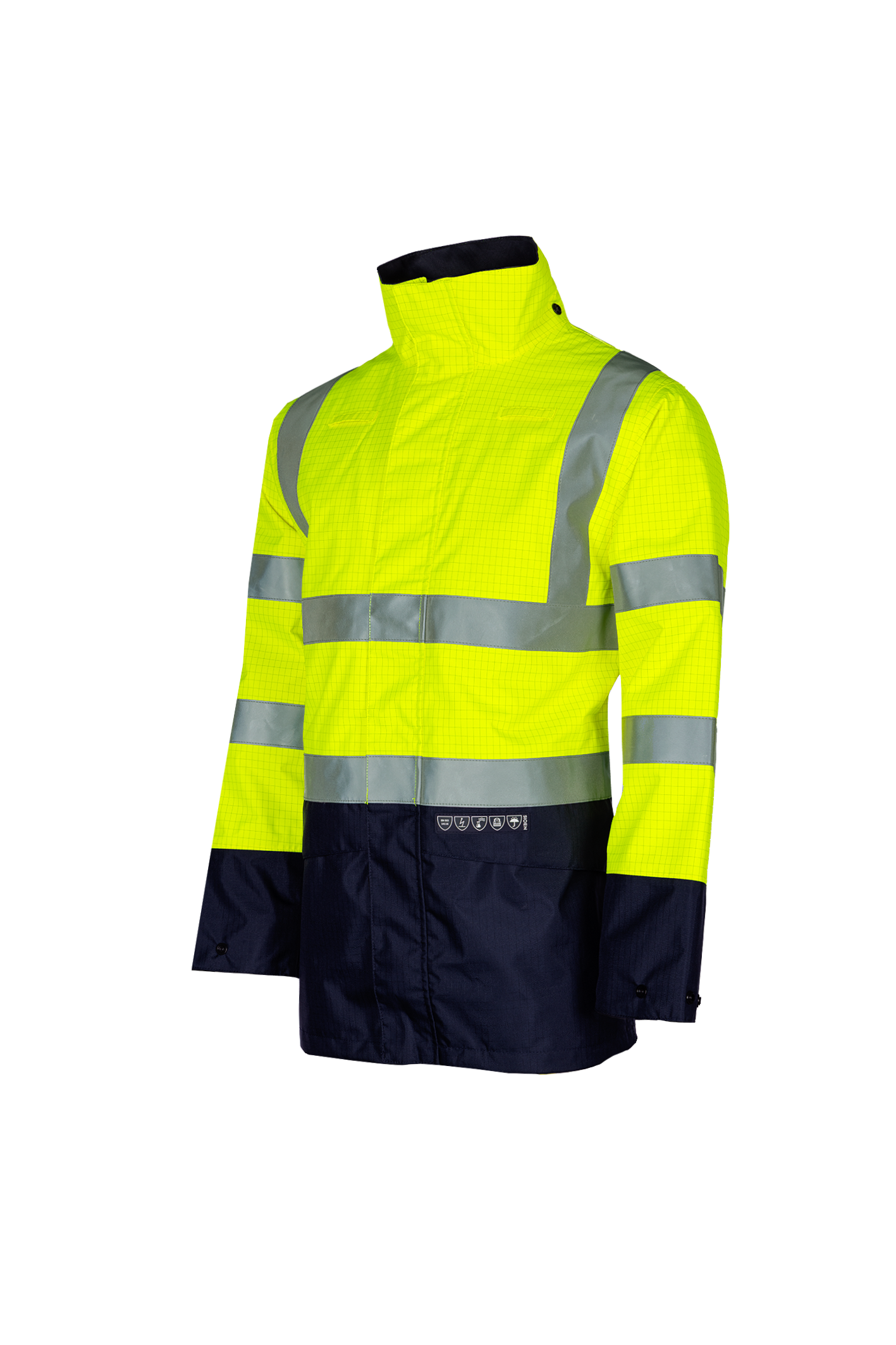 Sioen jas Elliston multinorm fluo geel-marine