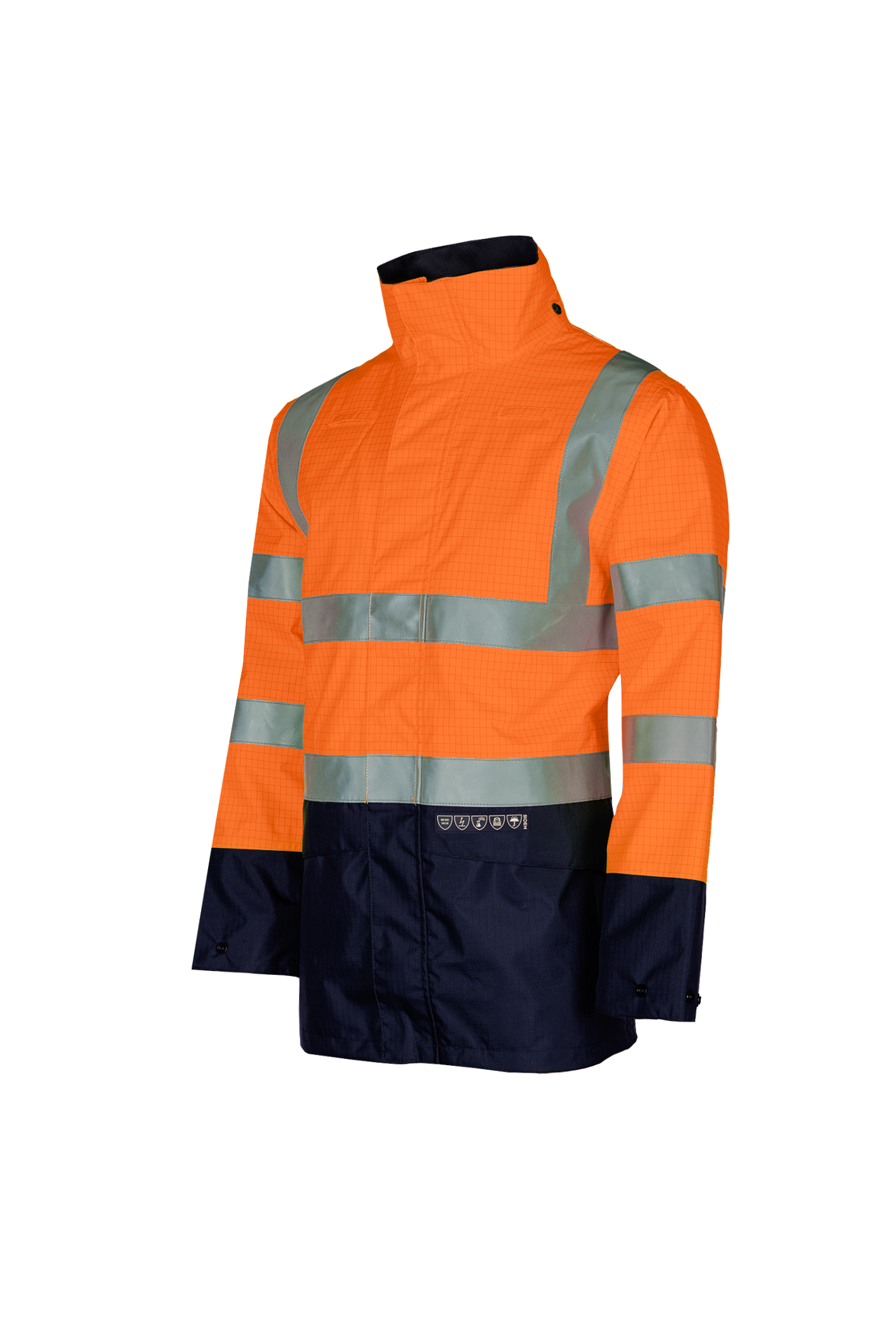 Sioen jas Elliston multinorm fluo oranje-marineblauw