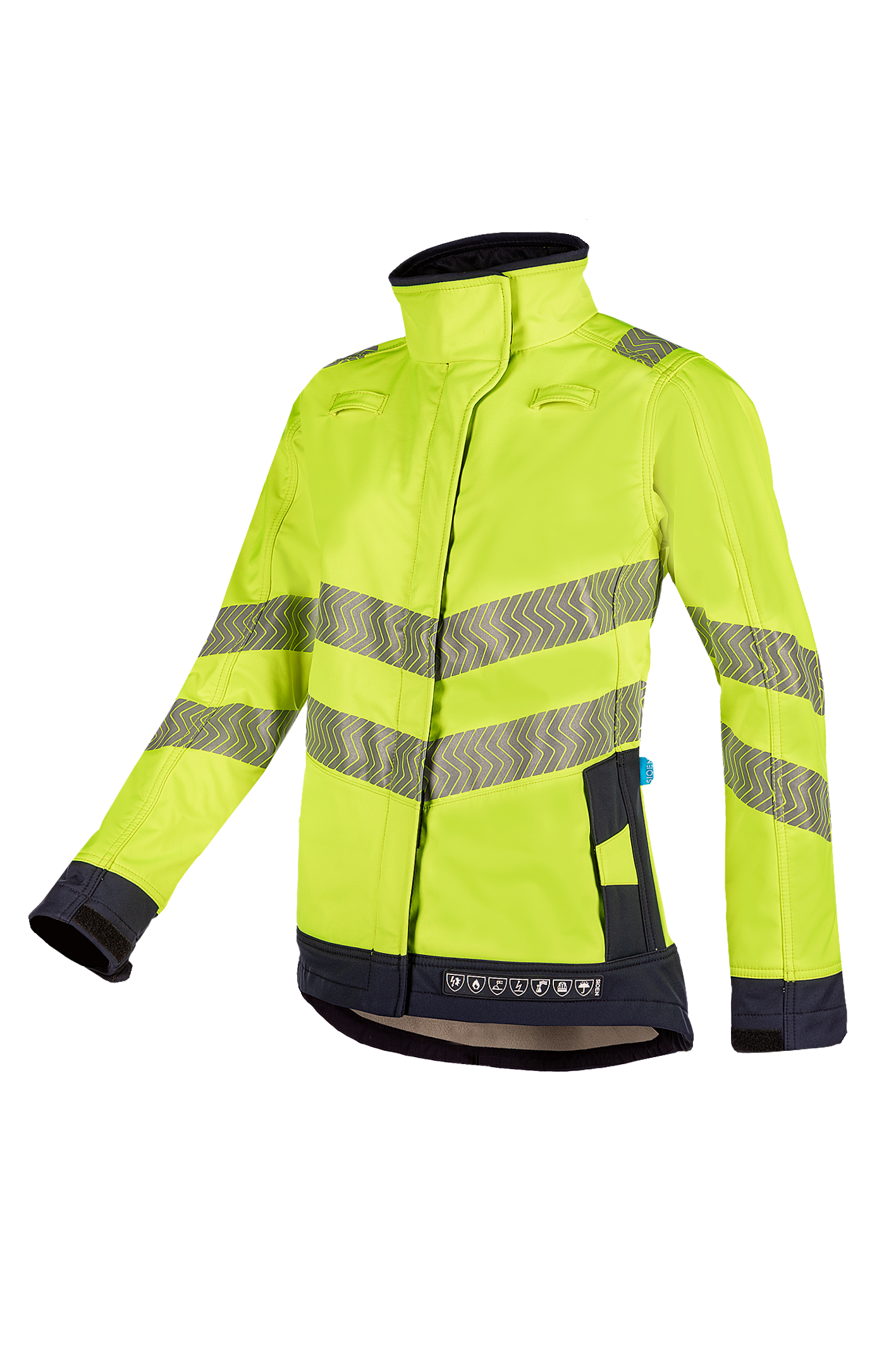 Sioen damesjassen Heika multinorm fluo geel-marine