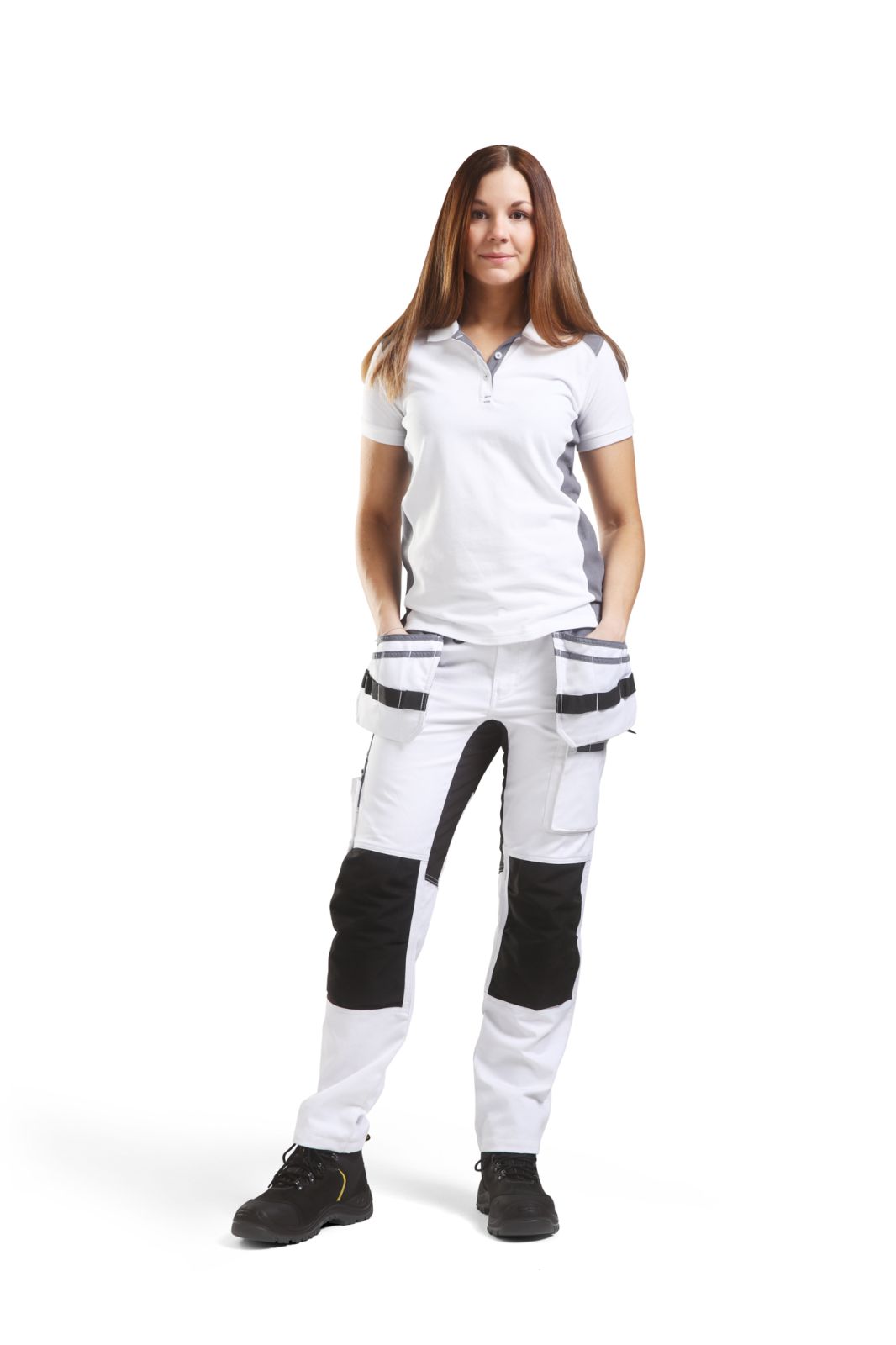 Blaklader Broeken 79101000 met Stretch wit-zwart(1099)