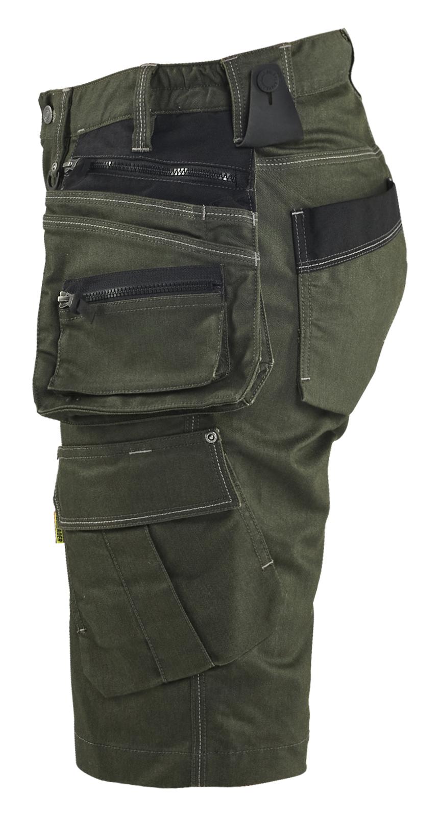 Blaklader Dames X1900 Short 79921141 denim stretch donker herfstgroen-zwart(4298)