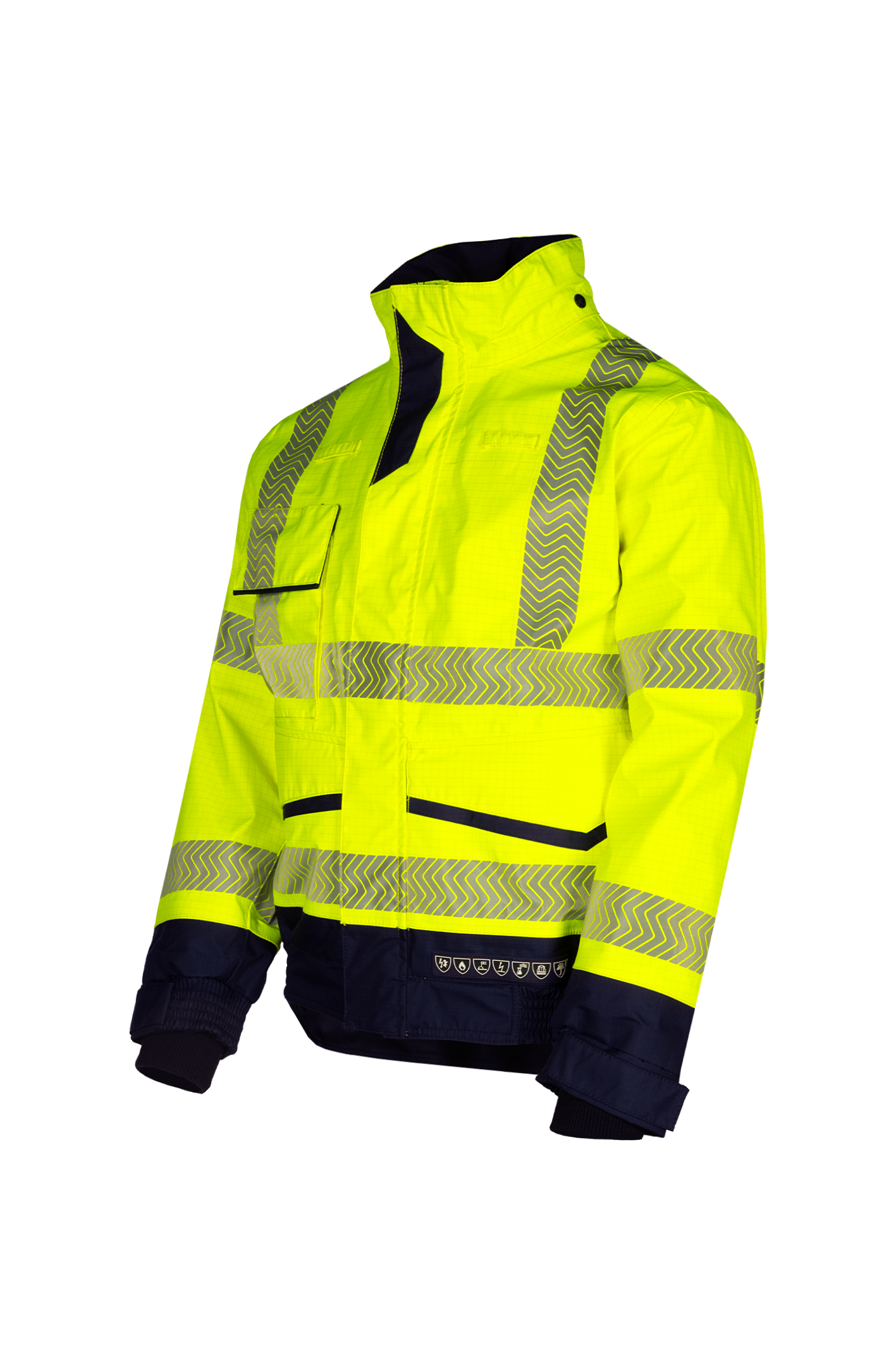 Sioen arc blouson Frovik multinorm HiVis fluo geel-marine