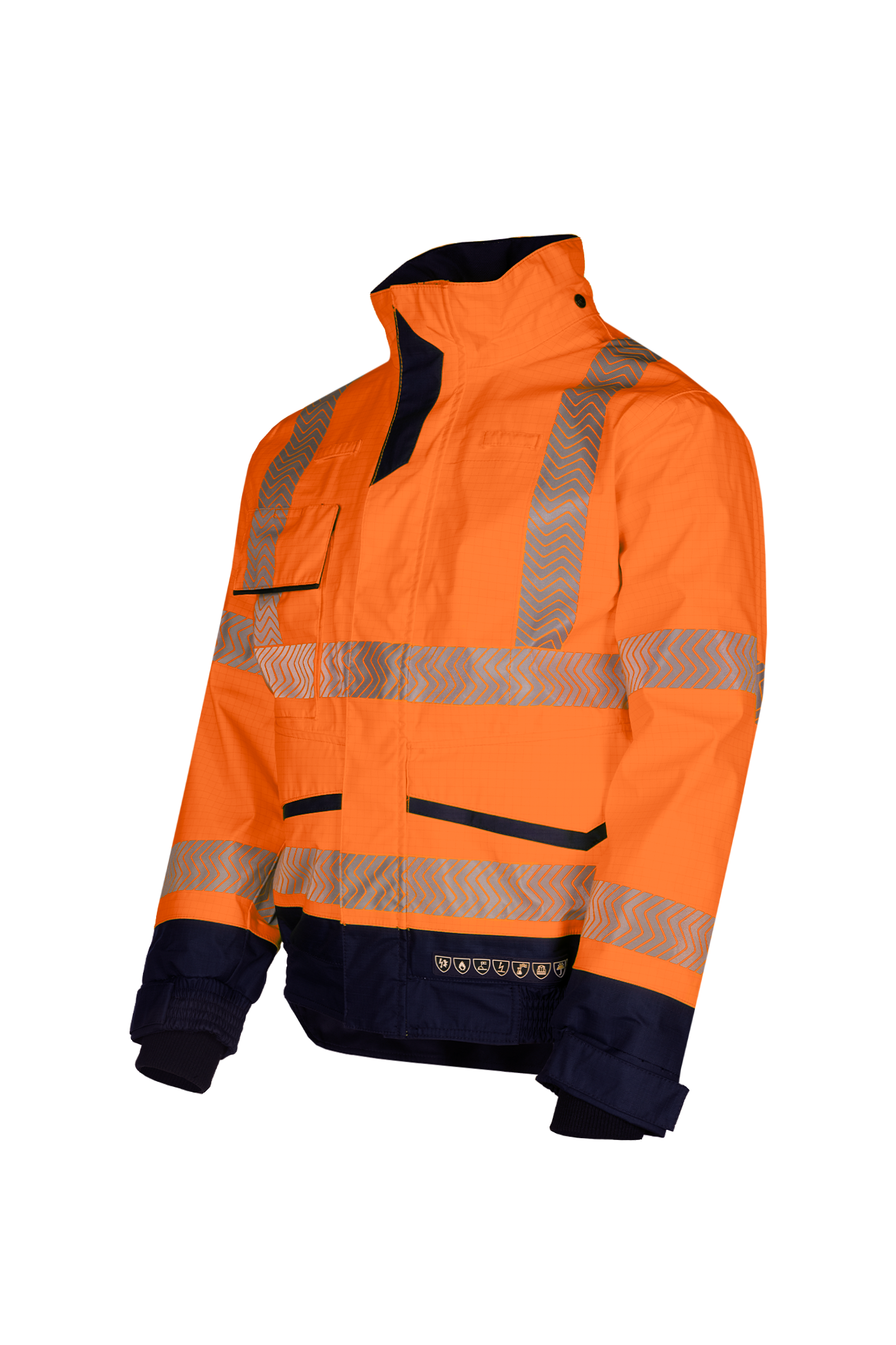 Sioen arc blouson Frovik multinorm HiVis fluo oranje-marineblauw