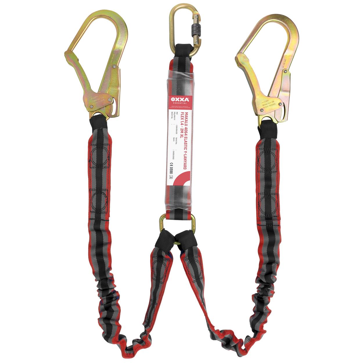 OXXA Essential Y-vanglijn Makalu 4064 Flex XL met valdemper 1,4m - 2m 6kN rood-zwart-goud