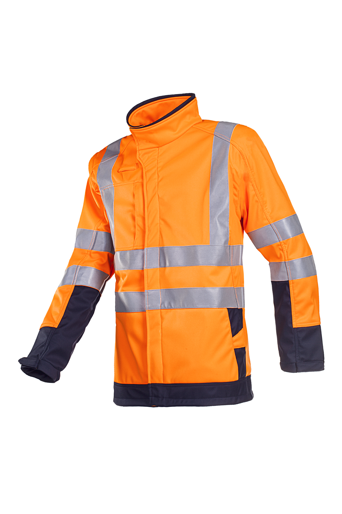 Sioen Jassen Playford softshell Multinorm ARC HiVis inritsbaar fluo oranje-marineblauw