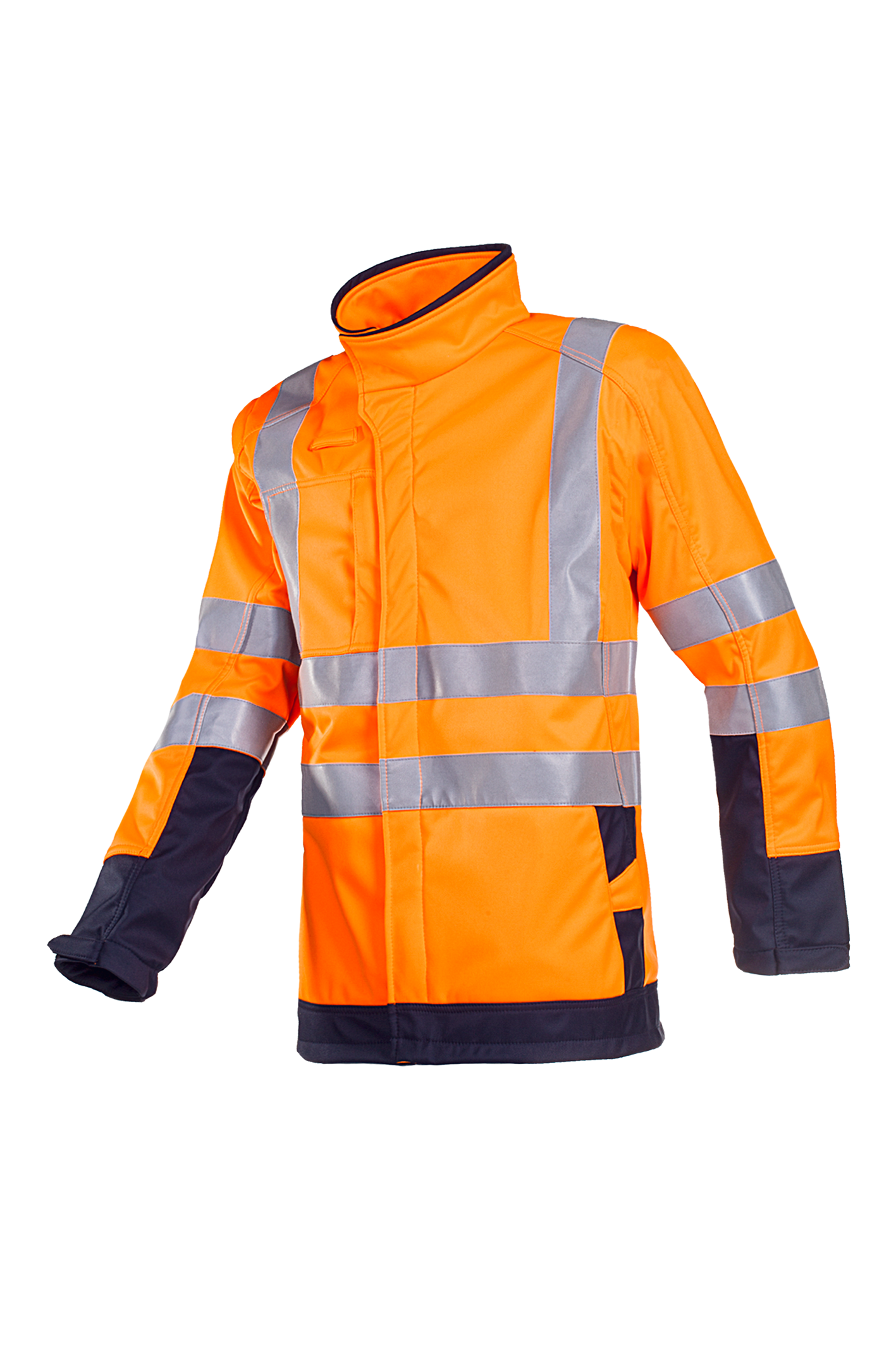 Sioen Jassen Playford softshell Multinorm ARC HiVis inritsbaar fluo oranje-marineblauw