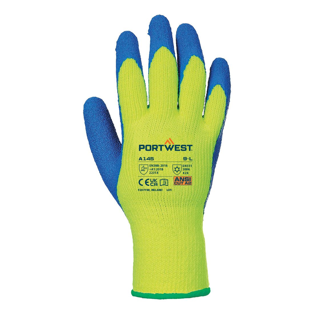 Portwest Handschoenen A145 geel-blauw(Y4)