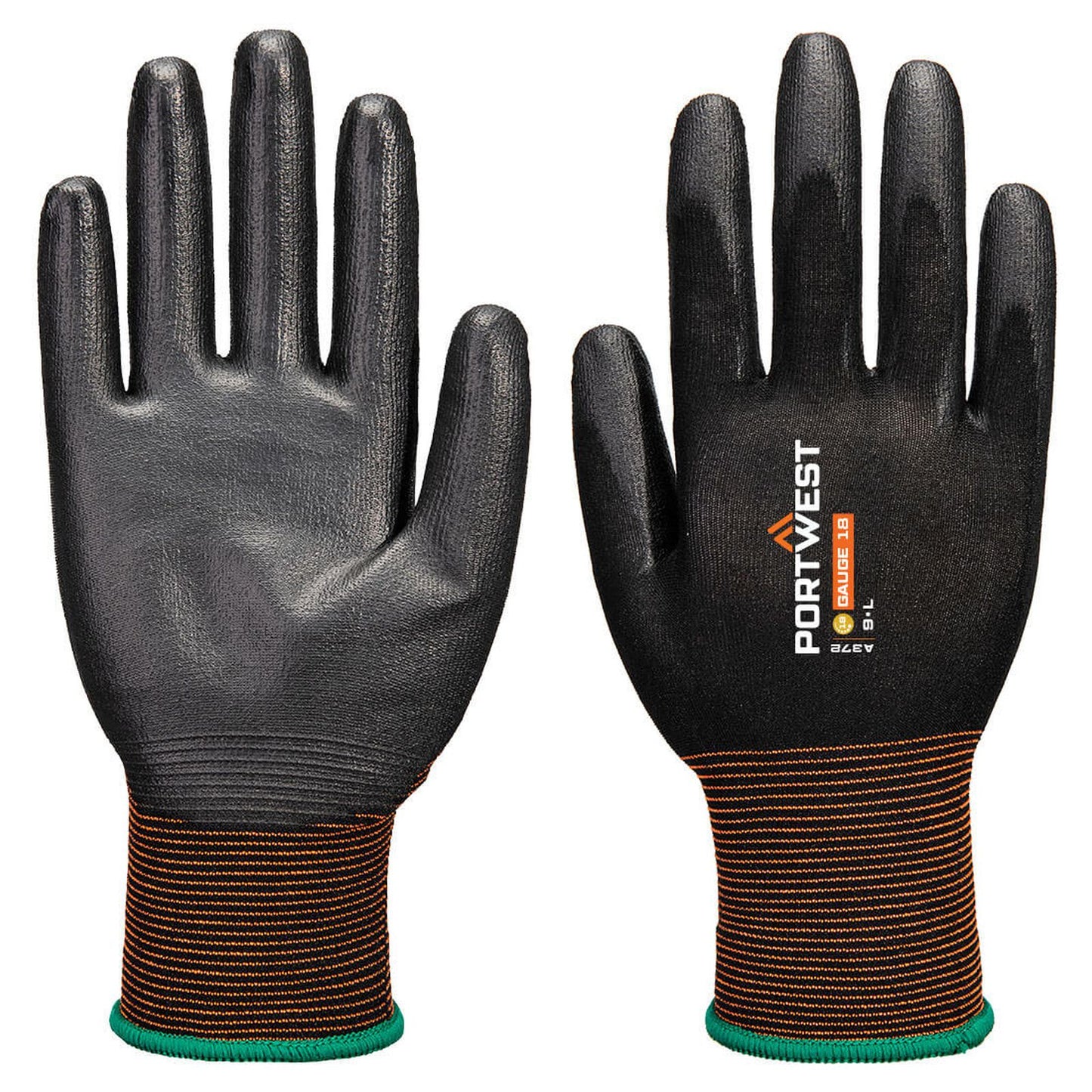 Portwest Handbescherming Handschoenen A372 GP grip 18 PU zwart(K8)