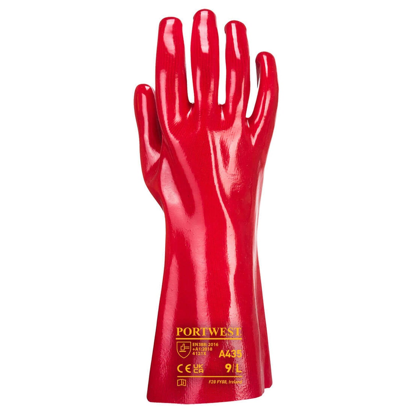 Portwest werkhandschoen A435 PVC vloeistof rood(RE)