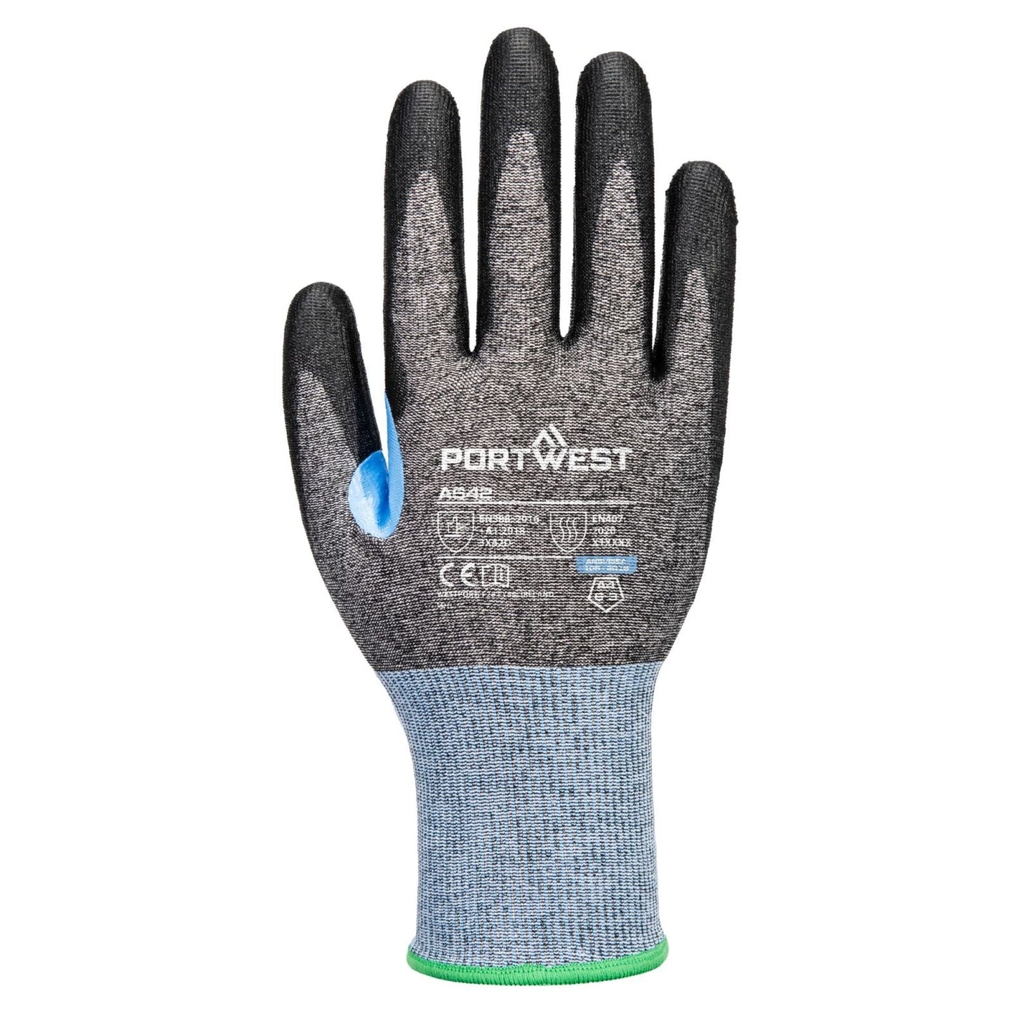 Portwest Handbescherming CS Handschoenen A642 CS cut D18 PU snij D grijs-zwart(G8)