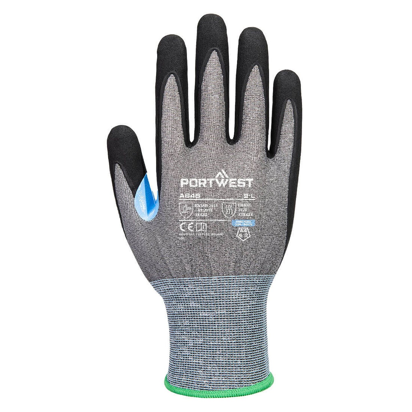 Portwest Handbescherming CS Handschoenen A648 CS cut D21 nitril grijs-zwart(G8)