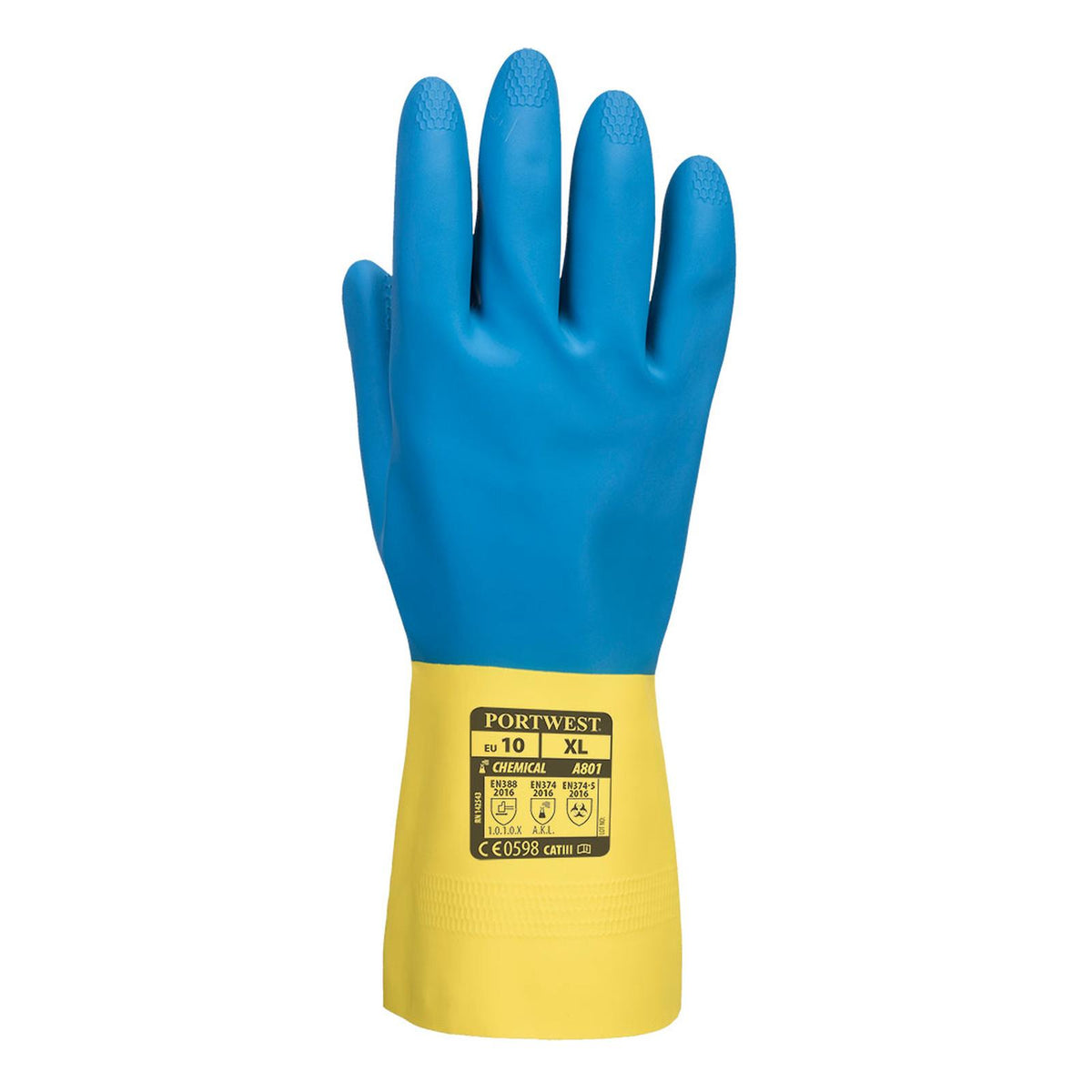 Portwest Handschoenen A801 Chemisch bestendig geel-blauw(Y4)