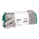 Portwest handschoen AB622 Snijklasse C 13 PU - 12 pack grijs(G7)