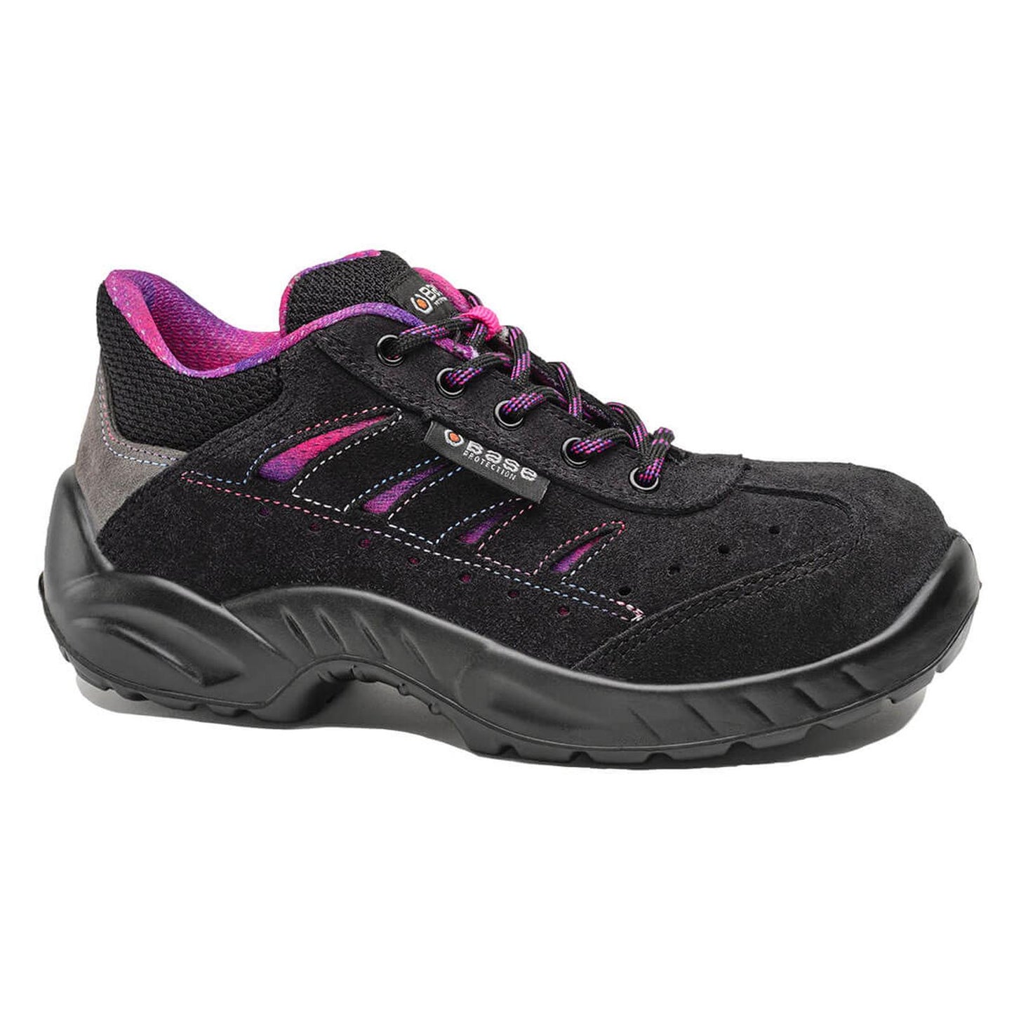 Base Miss Base schoenen B0168D Zoe S1P SRC dames zwart-fuchsia roze(BF)