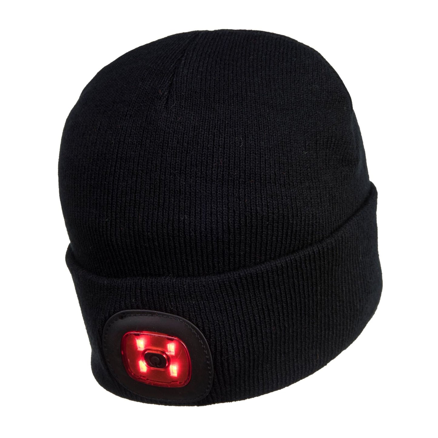 Portwest Zaklamp Verlichting Hoofdlamp B028 Oplaadbare Dubbele LED Beanie vervanging kleurloos(BK)