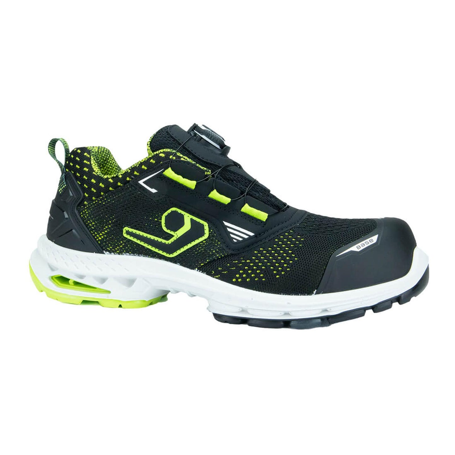 Base Run@Work Schoenen B1708A Stockholm S1PS SR HIFLAP laag zwart-groen(BG)