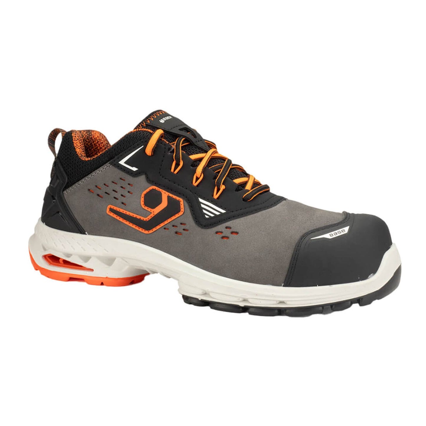 Base Run@Work Schoenen B1711C Madrid S3S SR ESD HIFLAP laag grijs-oranje(CG)