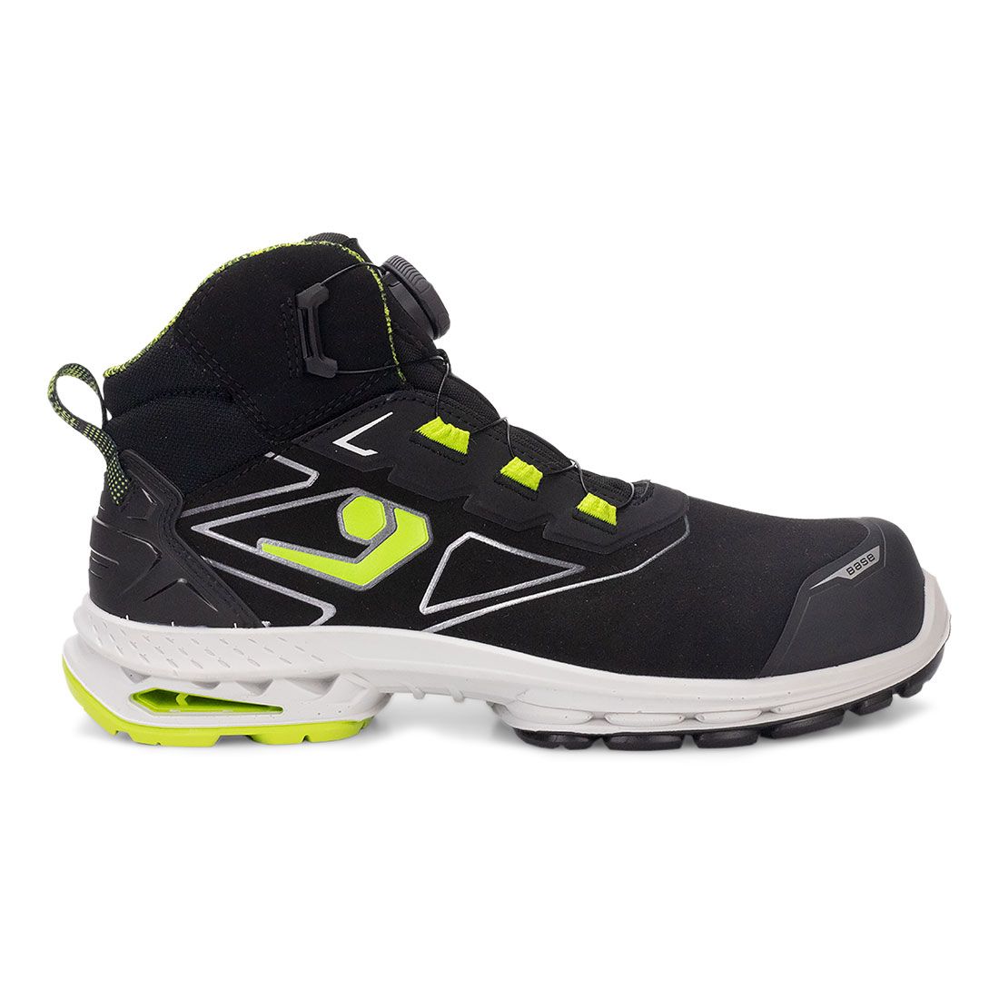 Base Run@Work Veiligheidsschoenen B1714A Copenhagen S7S ESD LG SC FO SR BOA hoog zwart-groen(BG)