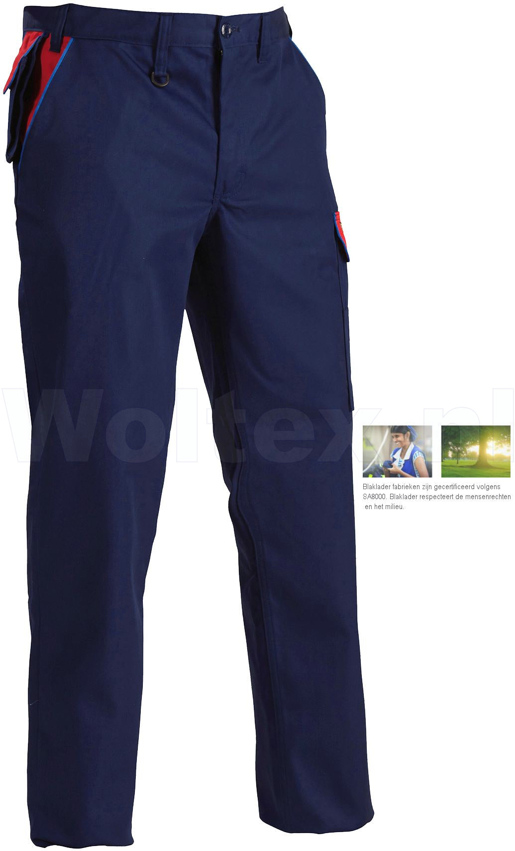 Blaklader Broeken 14051800 donkerblauw-rood(8956)
