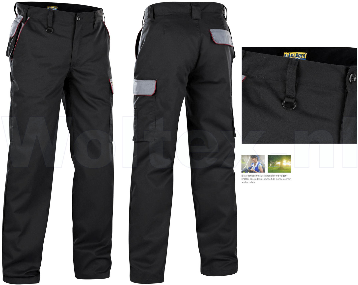 Blaklader Broeken 14051800 zwart-grijs(9994)