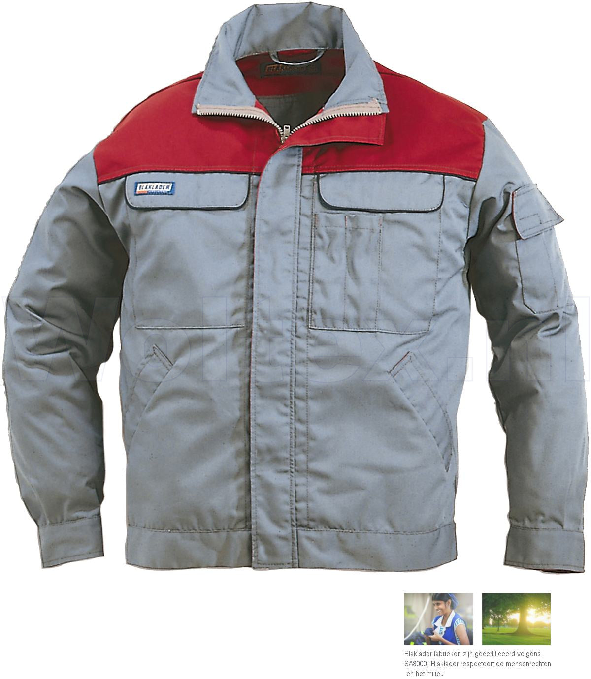 Blaklader Jassen 40551800 grijs-bordeauxrood(9457)