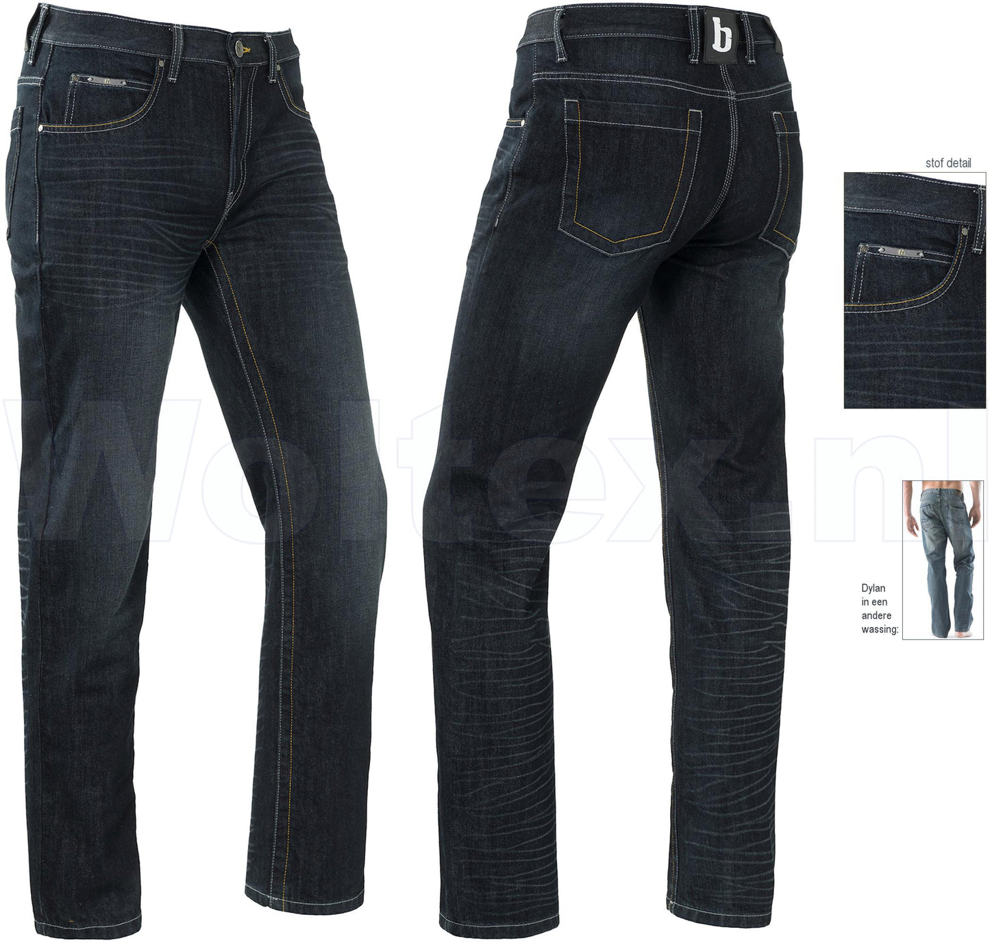 Brams Paris Broeken Dylan A82 donkerblauw-denim