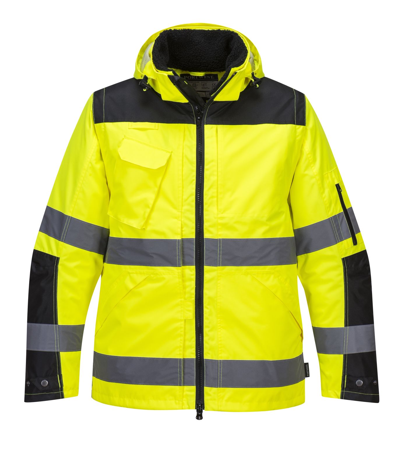 Portwest Jassen C469 HiVis Uitneembare voering- mouwen geel-zwart(YB)