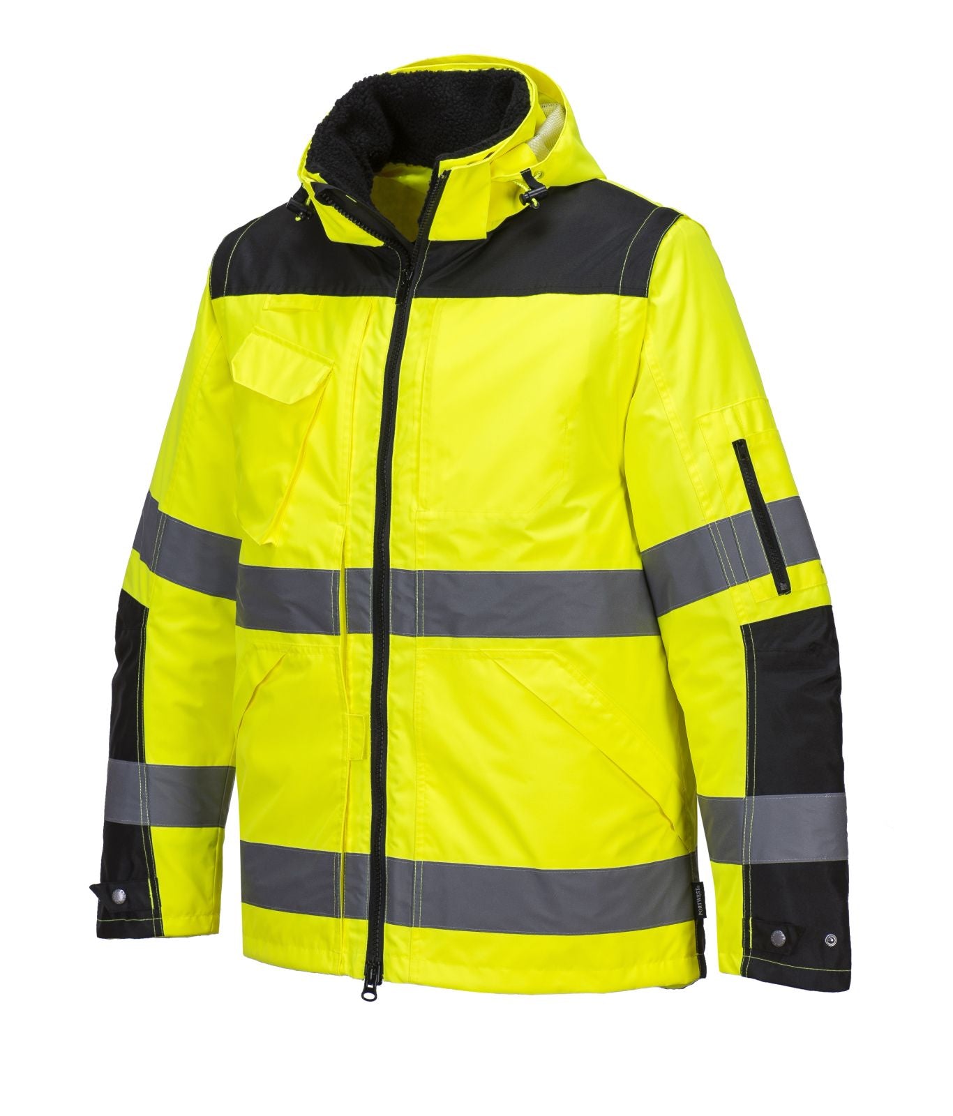 Portwest Jassen C469 HiVis Uitneembare voering- mouwen geel-zwart(YB)