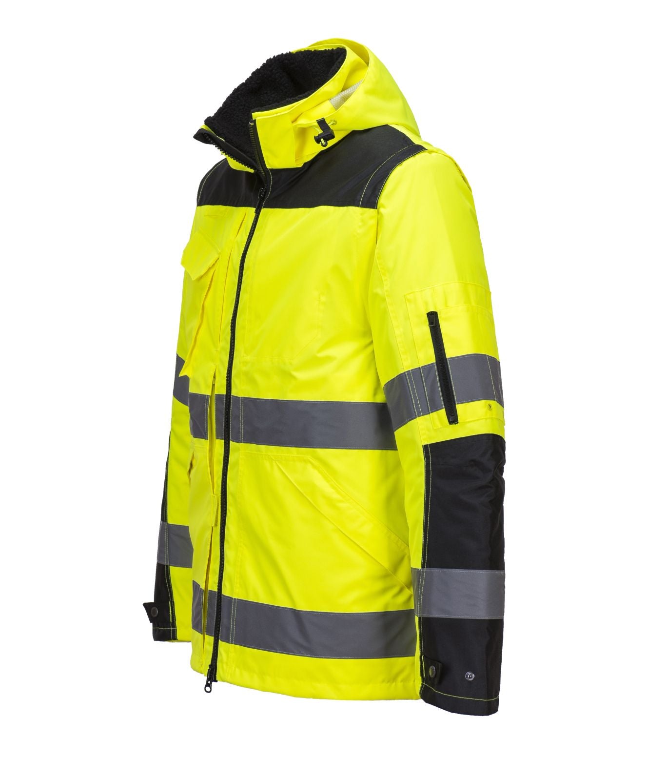 Portwest Jassen C469 HiVis Uitneembare voering- mouwen geel-zwart(YB)
