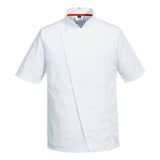 Portwest Kokskleding Voedingsmiddelen industrie Jack C739 chef's MeshAir Pro korte mouw wit(WH)