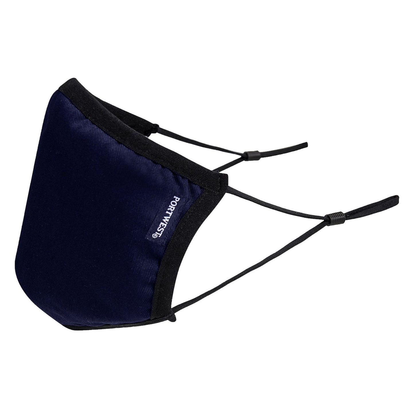 Portwest 3-Laags Anti Microbieel Stoffen Gezichtsmasker (pak 25 stuks) CV33 marineblauw(NA)